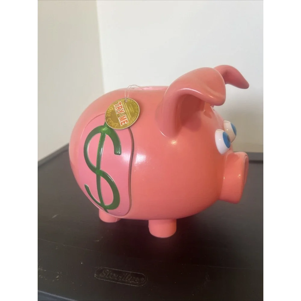 Vintage Pink Pig Piggy Bank, Just For Laughs, Avon Ohio
